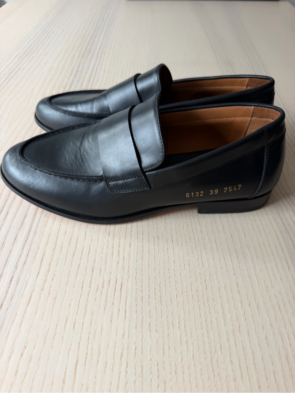 Woman by Common Projects Leather Loafers Black 39 Made in Italy